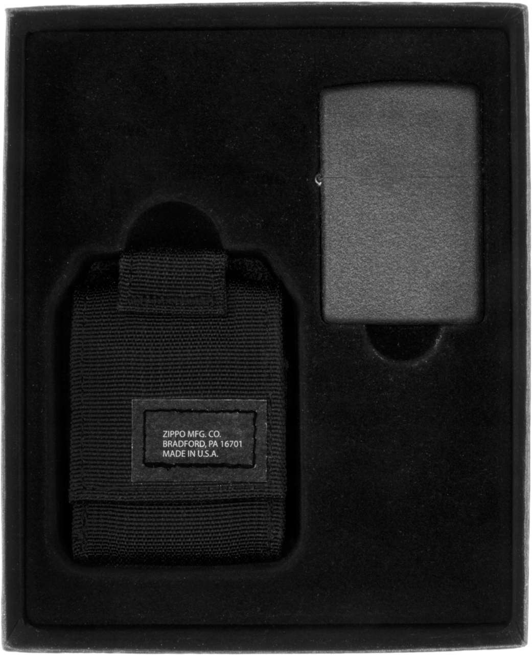 Sada Zapalovač Zippo Black Crackle Case Black 60005678 Větruodolná Be