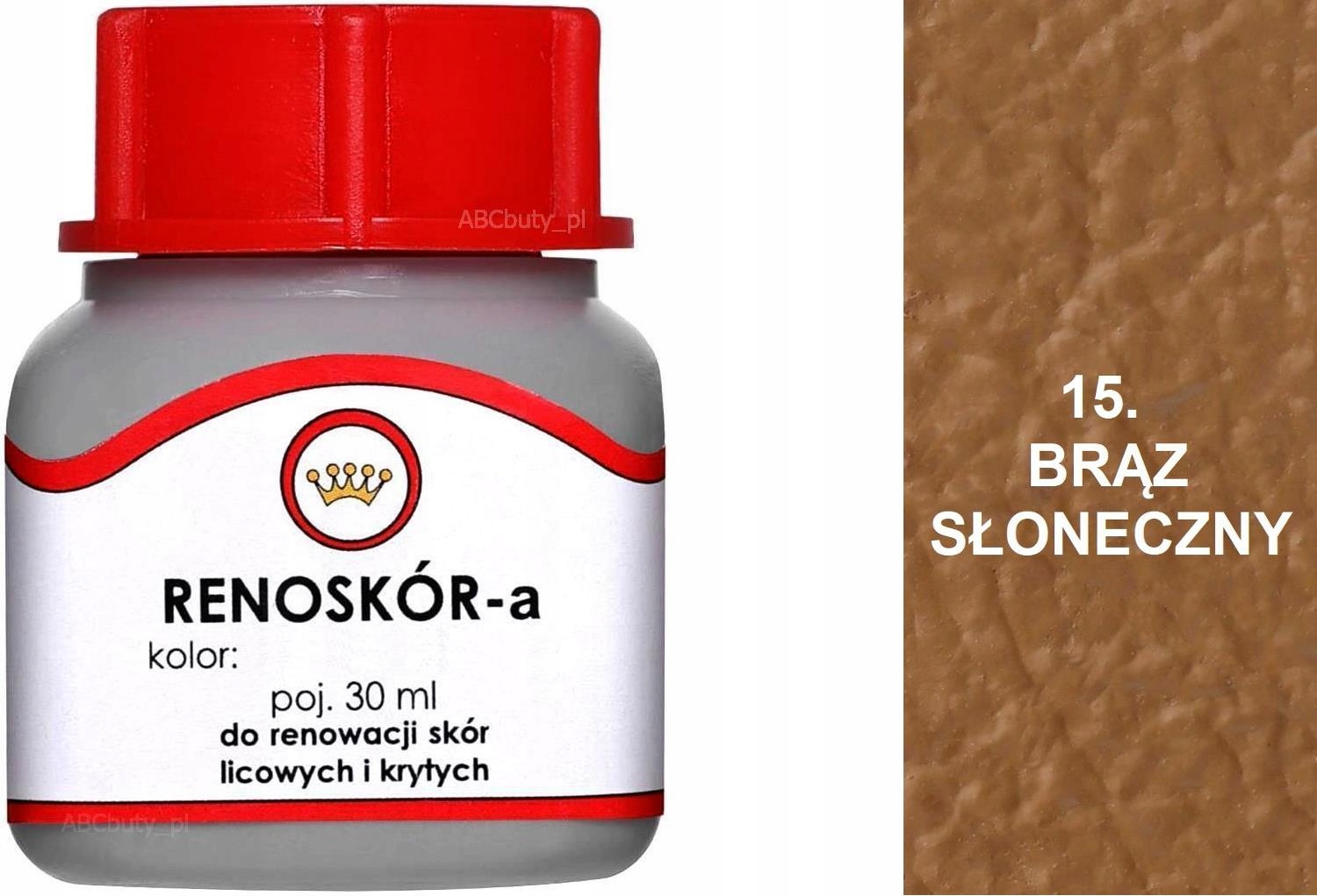BRĄZ SŁONECZNY 15 BRĄZOWA FARBA RENOSKÓR WILBRA DO BUTÓW SKÓRY PŁYN LAKIER Nazwa Lakier do renowacji powierzchni naturalnej skóry licowej gładkiej Barwnik w płynie Farba