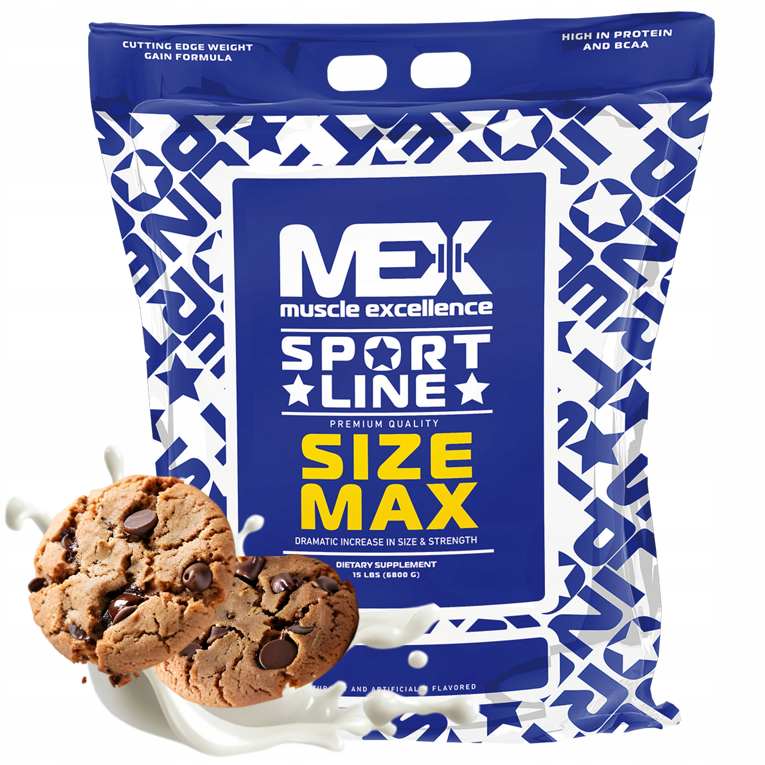 Gainer Sacharidy Svalová hmota Bcaa Size Max 6800 g Usa Cookies