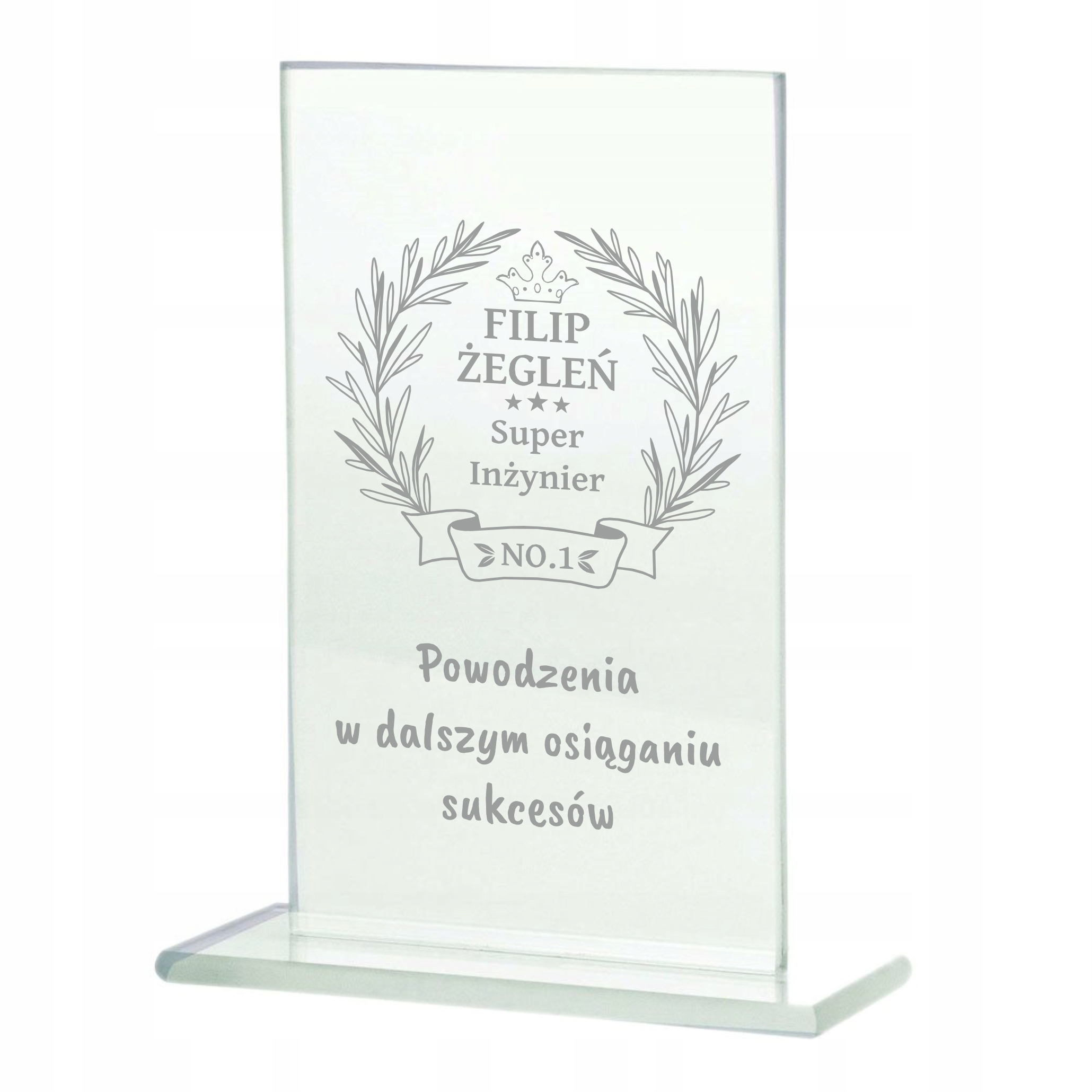 

Statuetka szklana z grawerem projekt