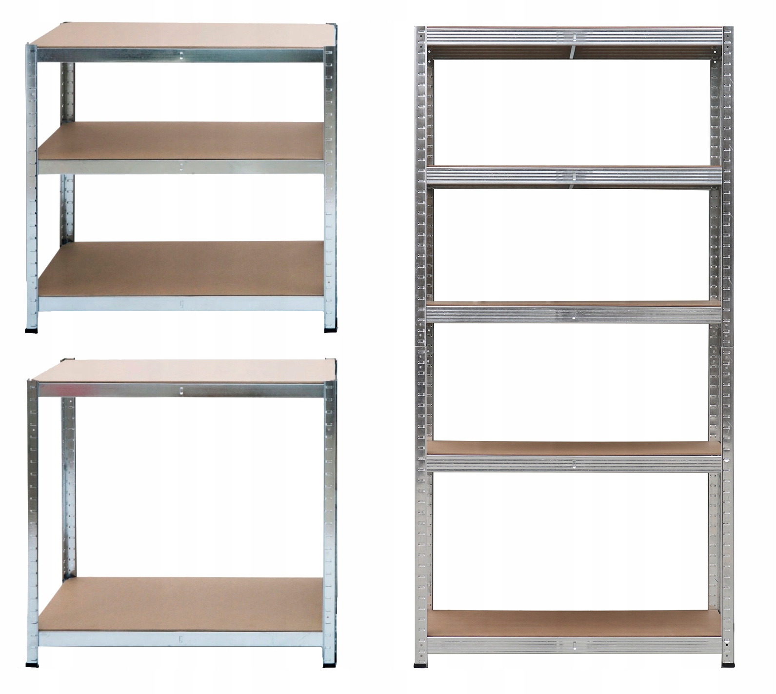 

Regał magazynowy metalowy 2w1 5 półek 150x75x30 cm