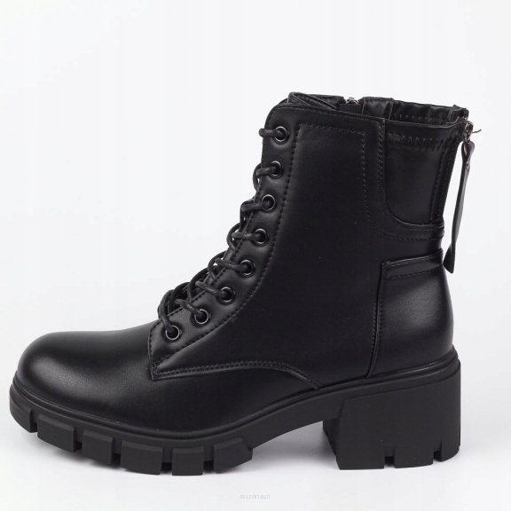 Czarne botki damskie na obcasie Vinceza 37131 r40