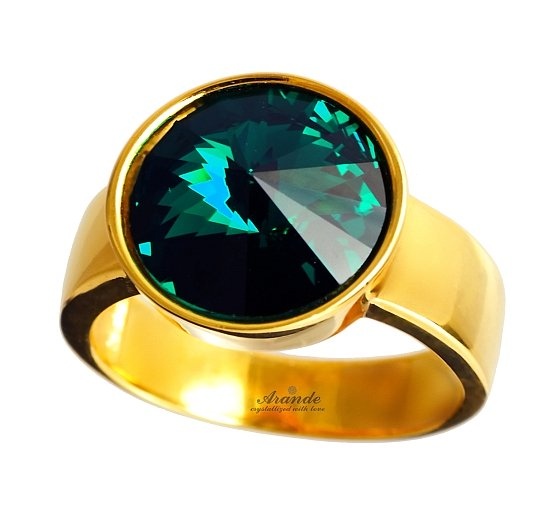 Krystaly Prstýnek Emerald Zlaté Stříbro Arande