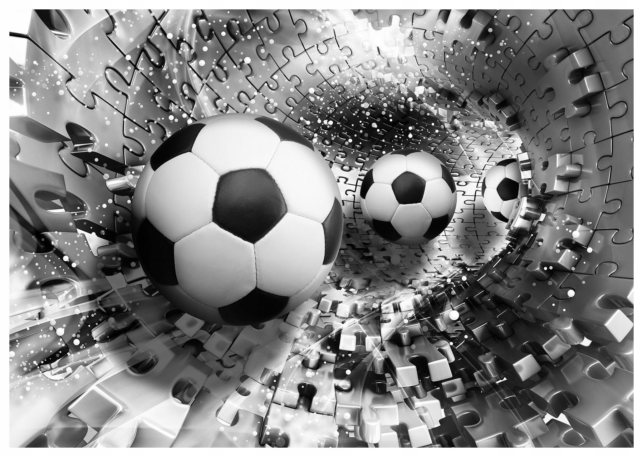 Vliesová fototapeta Fotbal a puzzle Abstraktní styl 416x254 lepidlo