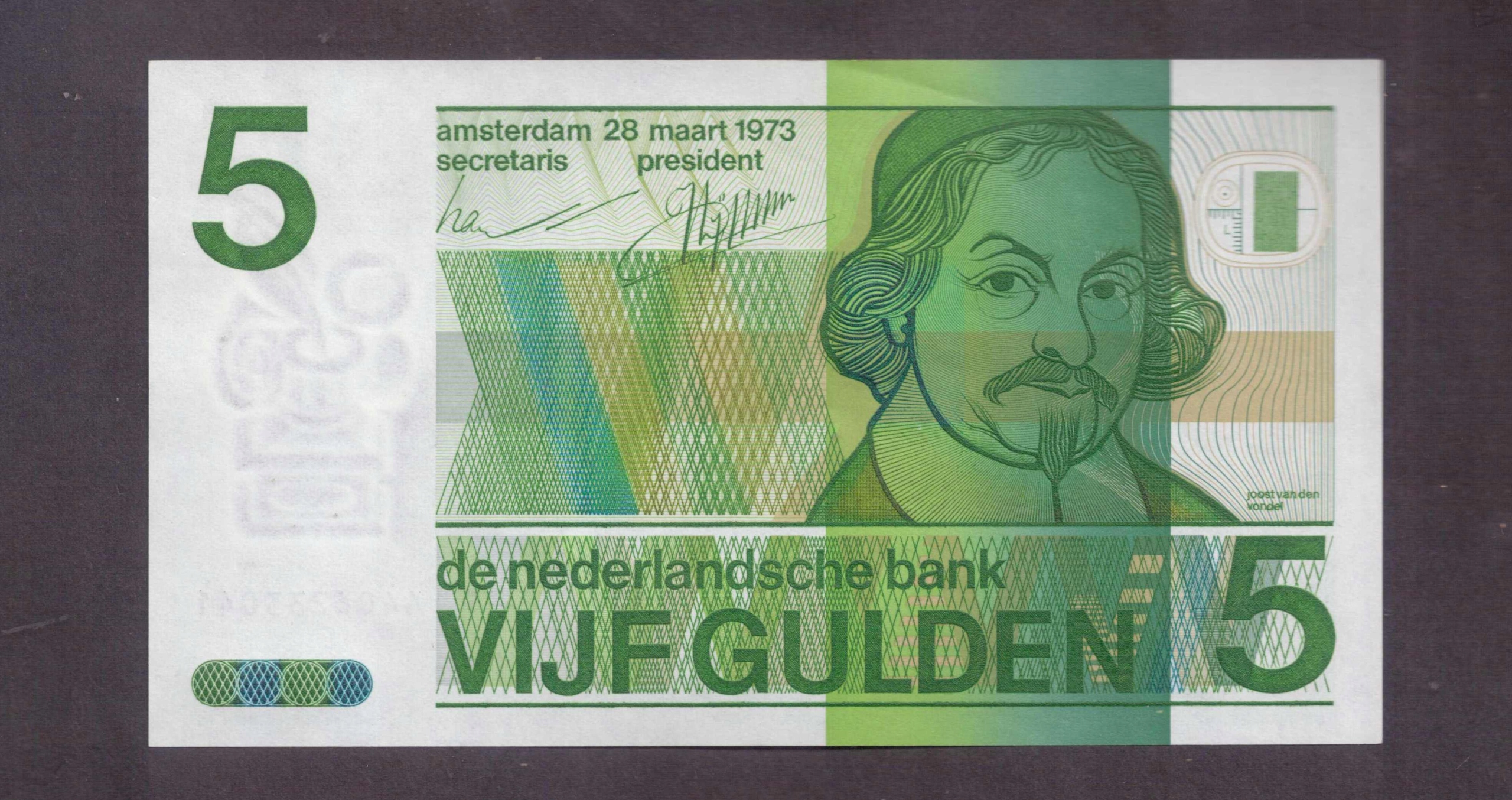 Holandia - banknot - 5 Gulden 1973 rok