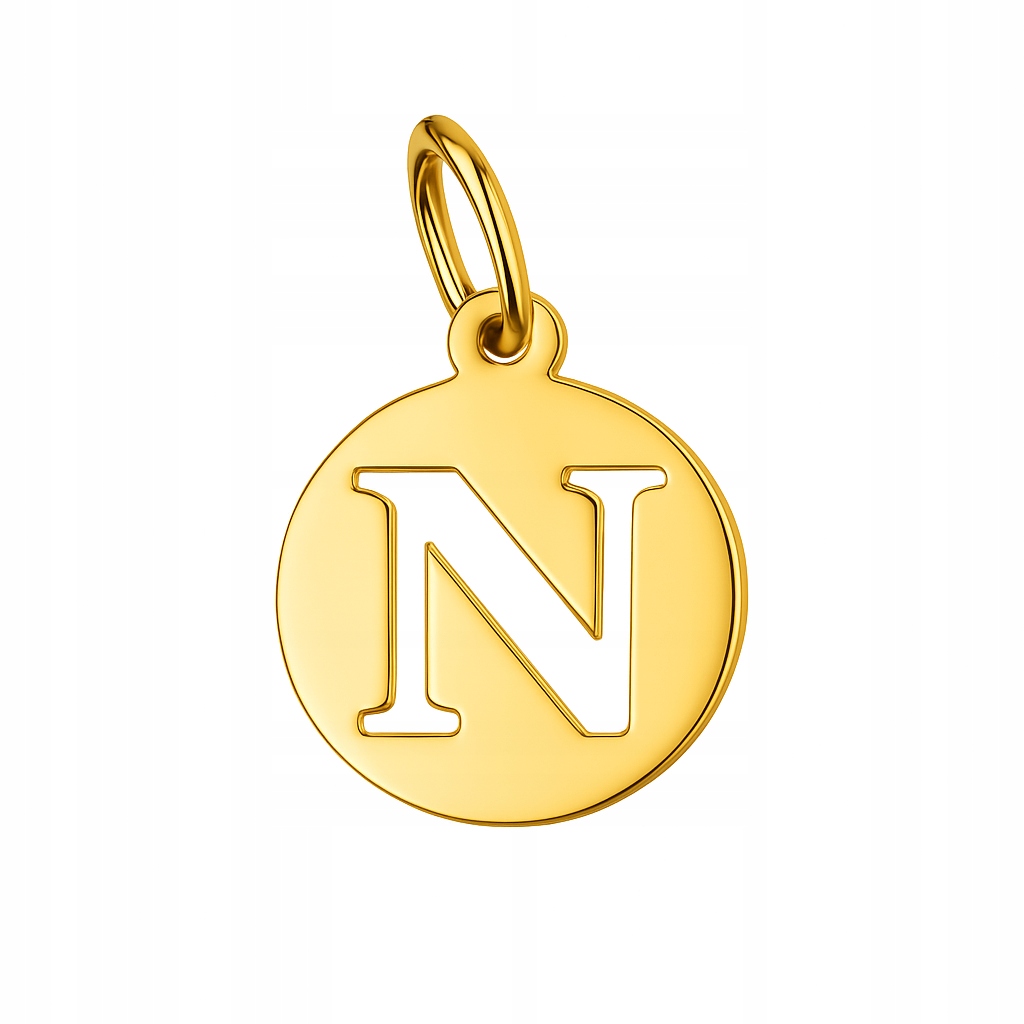 Zlatý přívěsek s přívěskem písmenko N kolečko