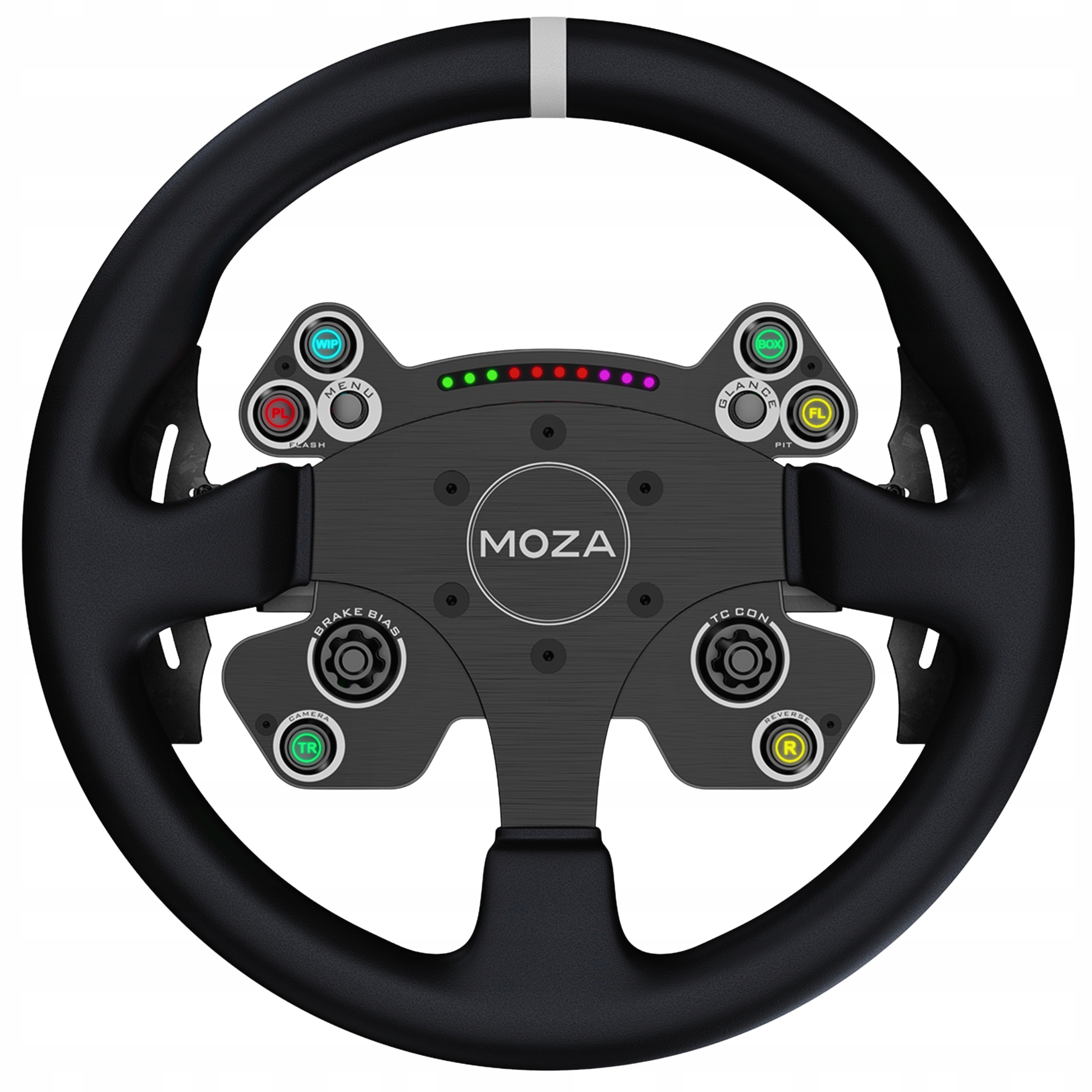 Volant Moza Racing Cs V2P 13″ hliníkové karbonové Rgb Led lopatky