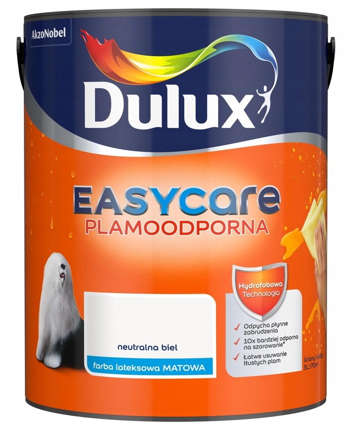 

Farba Dulux Easy Care- neutralna biel, 5l