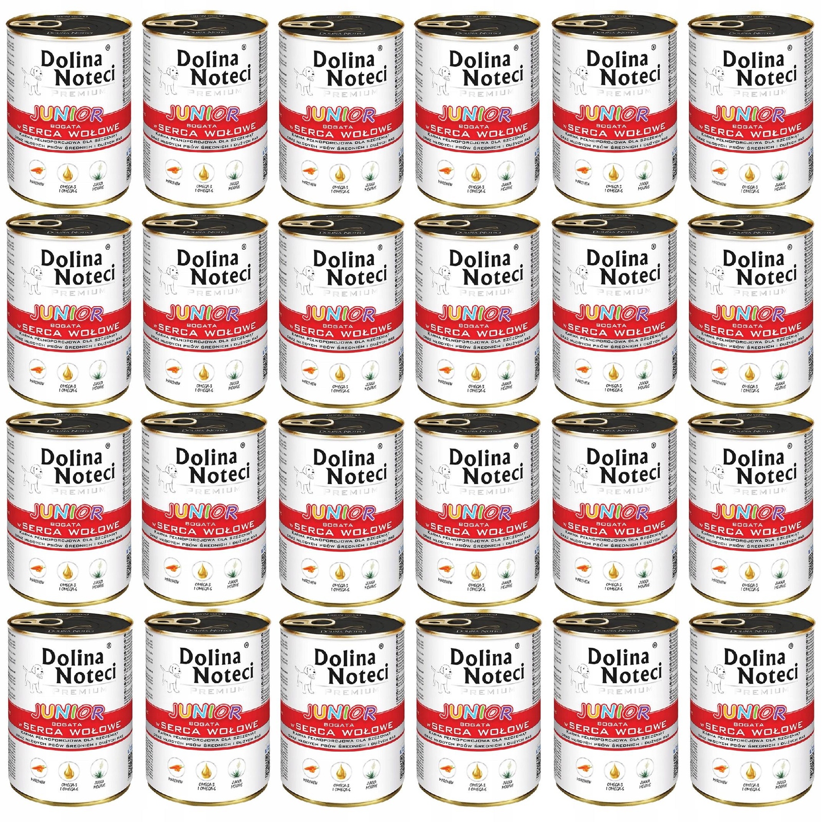 Levně Dolina Noteci Junior Krmivo mokré pro štěňata Hovězí srdce 24 x 400 g