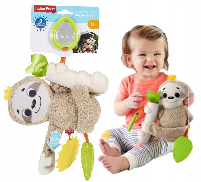 FISHER PRICE ZAWIESZKA SENSORYCZNA Leniwiec zabawka dla maluszka +0m