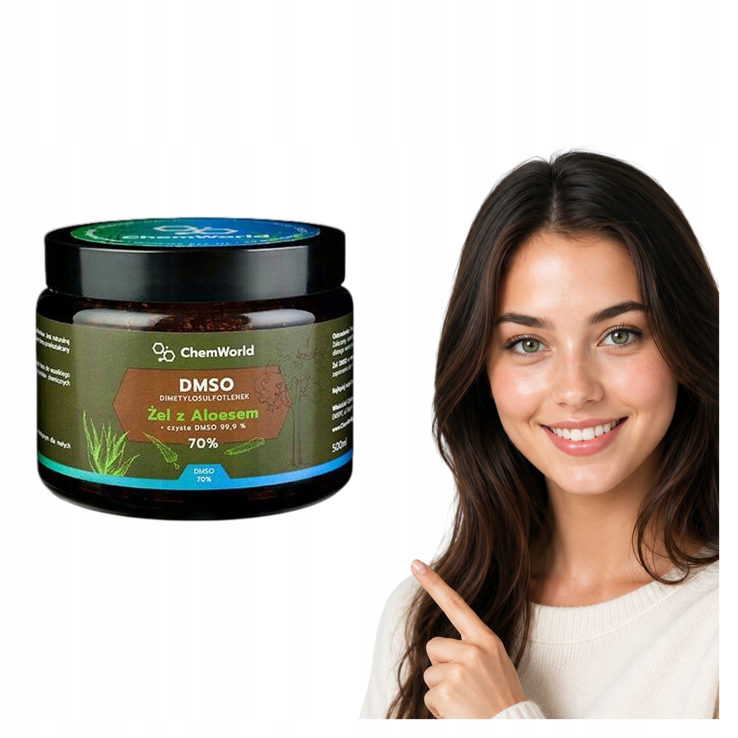 Dmso Aloes Chemworld Żel 70% Dimetylosulfotlenek Aloe Vera 500 ml Czda