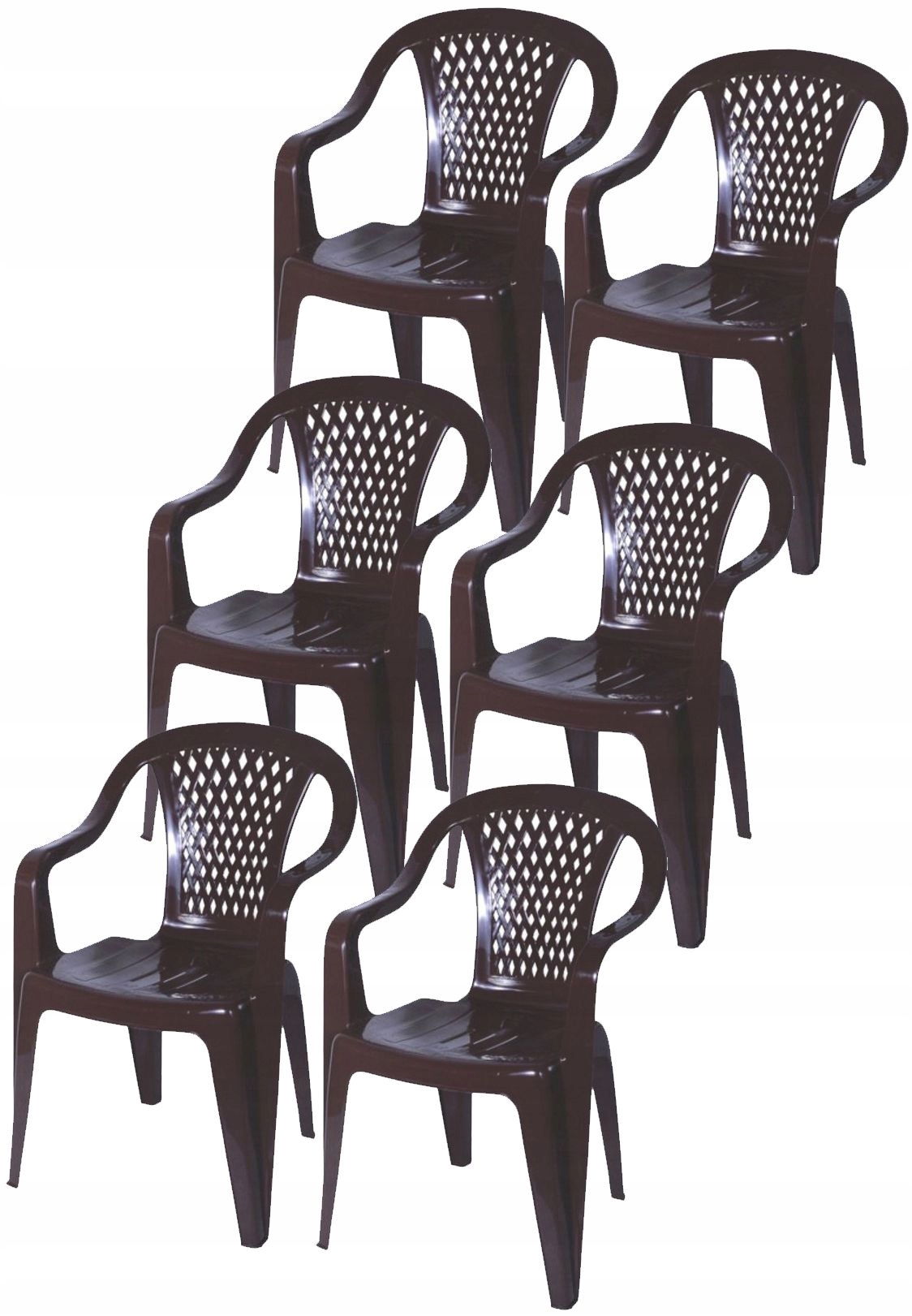 6x MOCNE BALKONOWE KRZESŁO OGRODOWE KRZESŁA BRĄZ