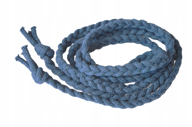 

Pasek ze sznurka pleciony cienki denim 150 cm