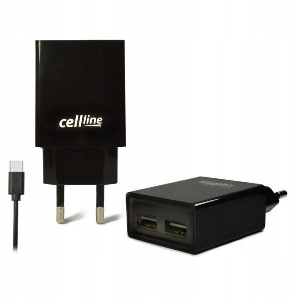 CELLin Ładowarka Sieciowa 2A 2x Usb Kabel Usb C
