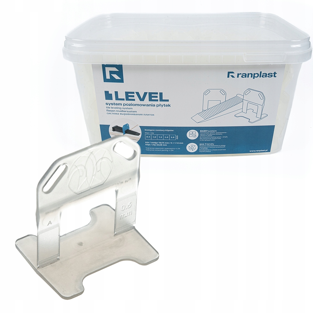 Systém vyrovnávání dlaždic Klipsy glazurovací Klips 700kusů 0.5 mm Ranplast