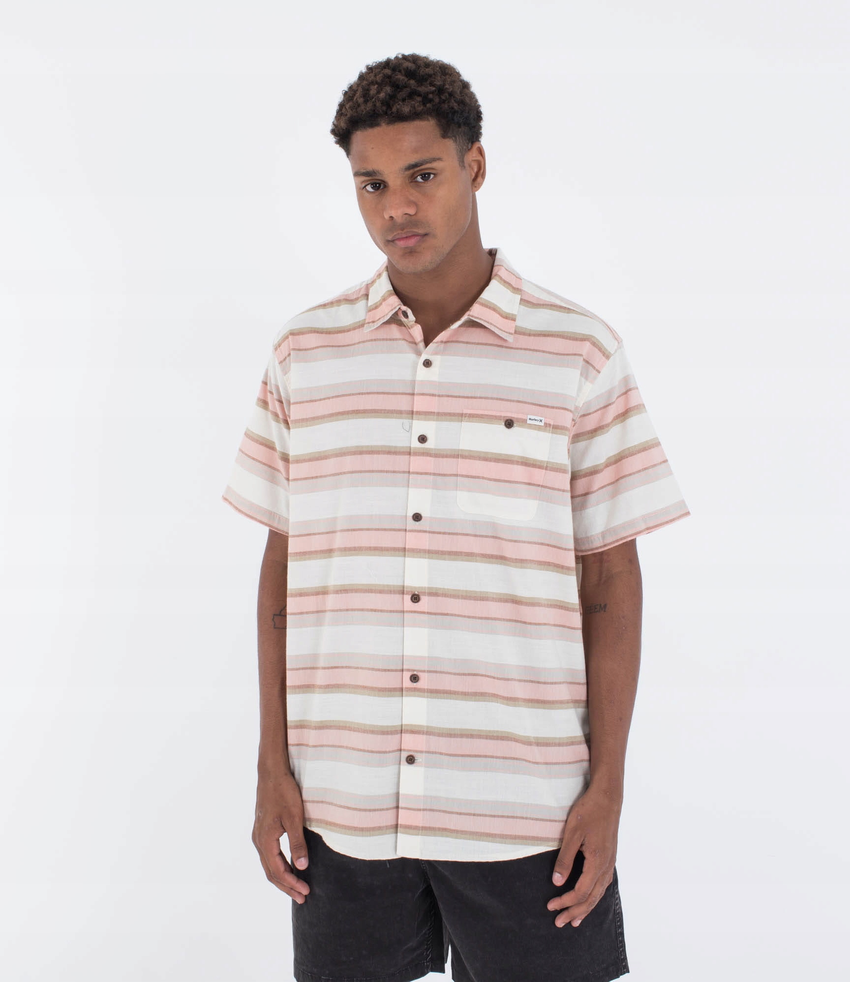 Košile Hurley 2025 Oao Lido Stripe Ss WhtStr S
