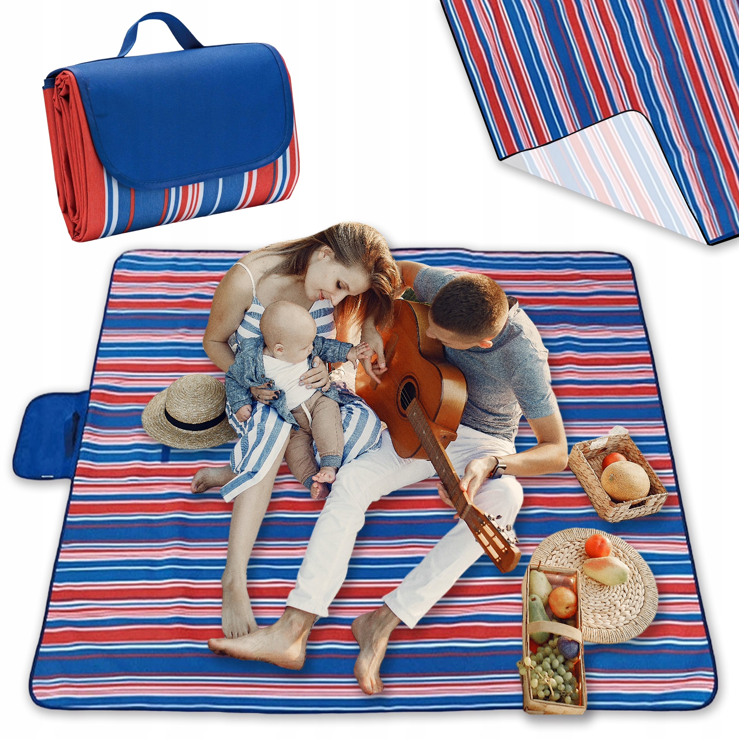 MATA PLAŻOWA KOC PIKNIKOWY PIASKO WODOODPORNY XXL