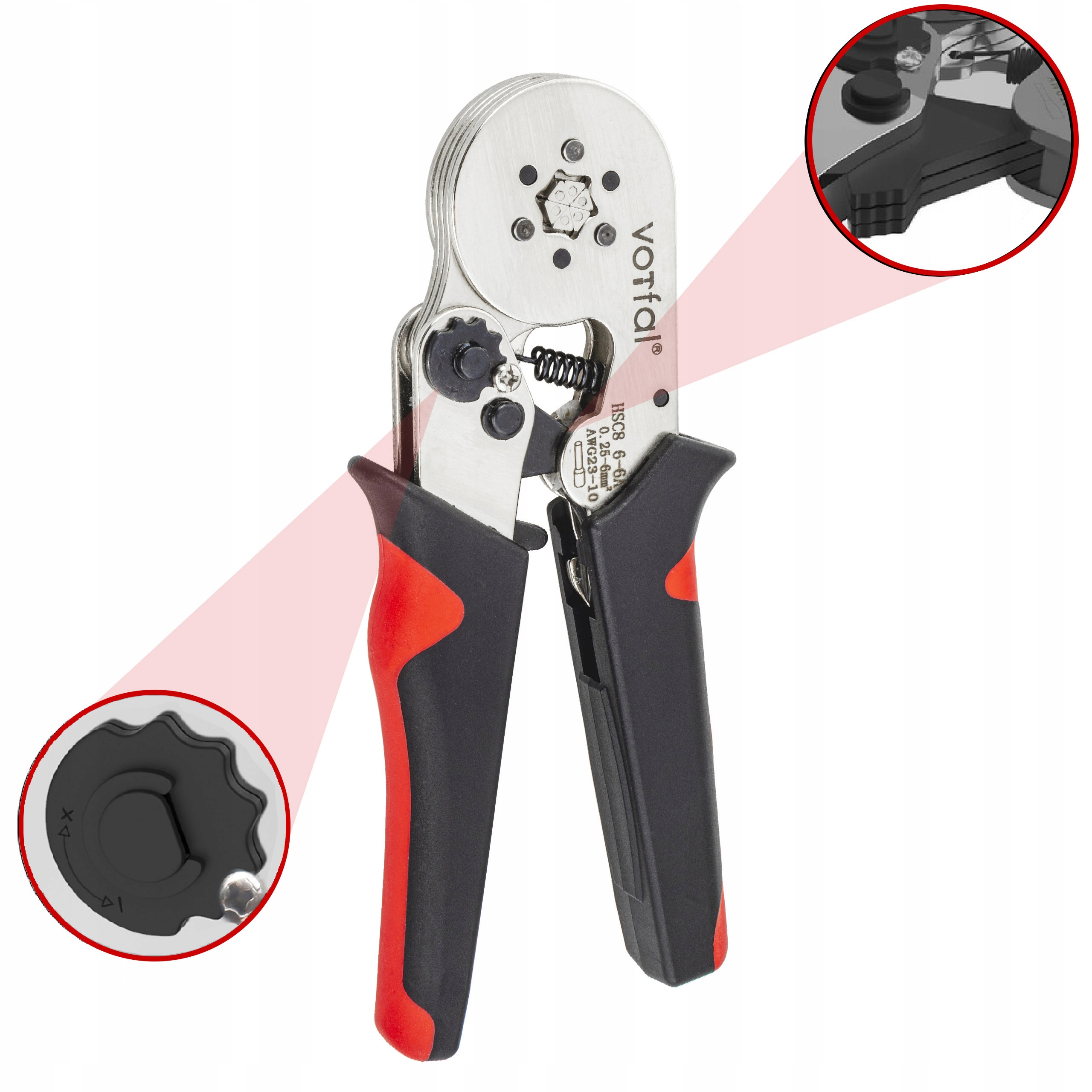 ZACISKARKA PRASKA TULEJEK DO KABLI SZEŚCIOKĄTNA Maksymalny przekrój przewodu 6 mm²