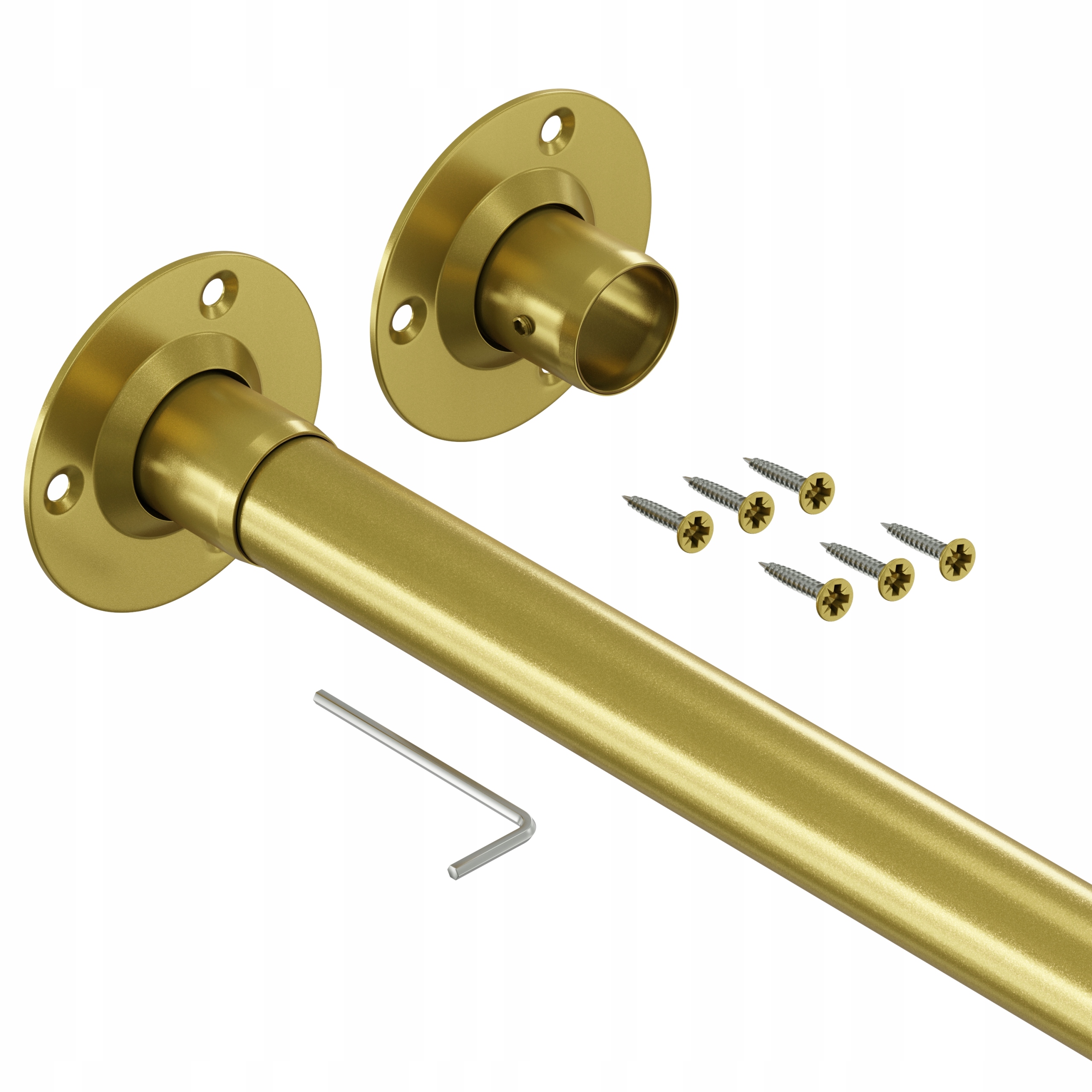 Ocelová tyč do skříně Classic Pro III 148 cm 2 rozety, zlatá matná