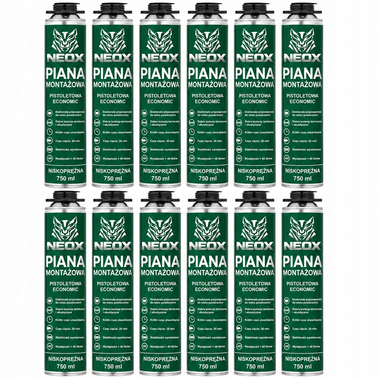 Montážní Pěna 750ml Karton 12 Ks Pistoletová Neox