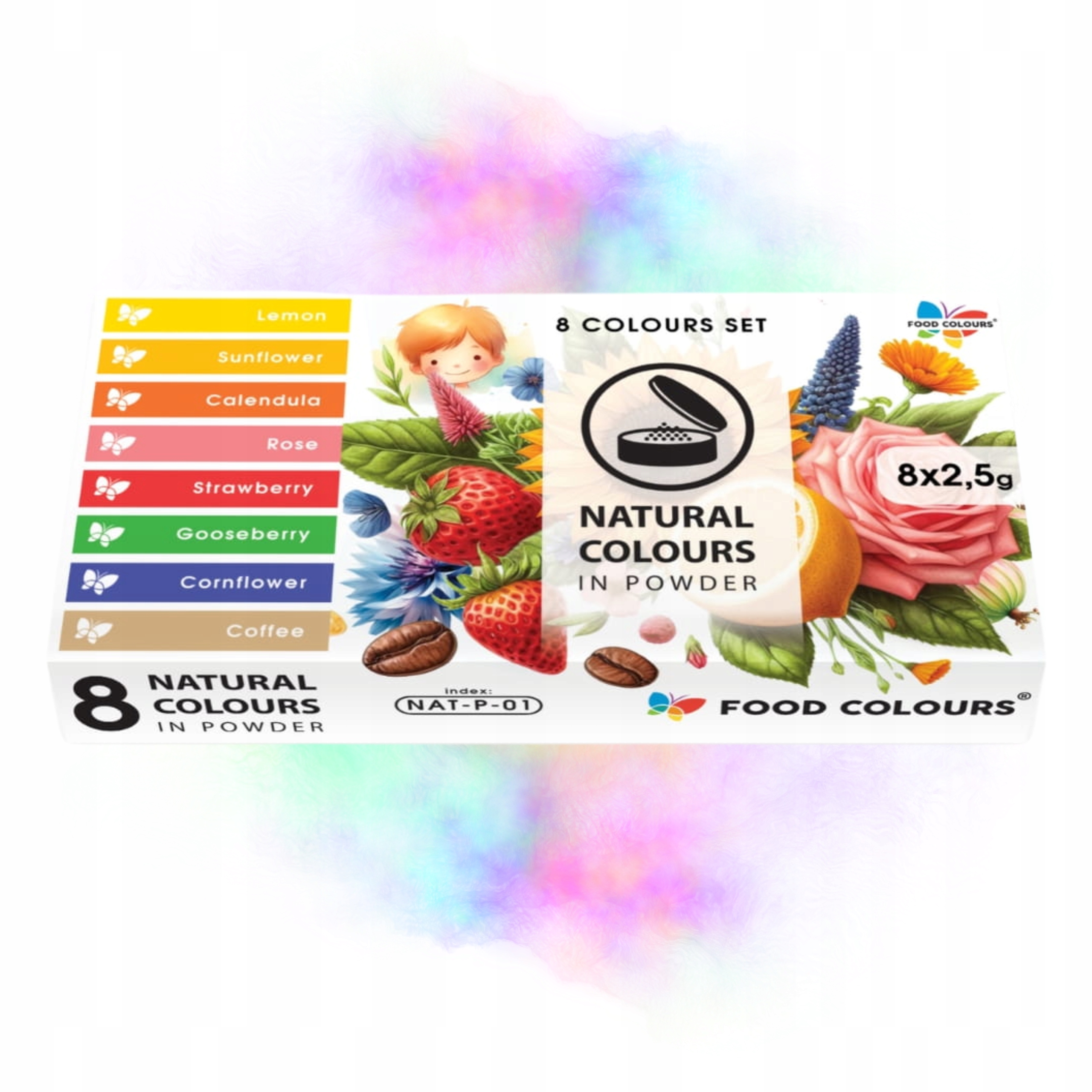 Barvivo v prášku MIX Barev Food Colours 24 g 8 ks vícebarevných