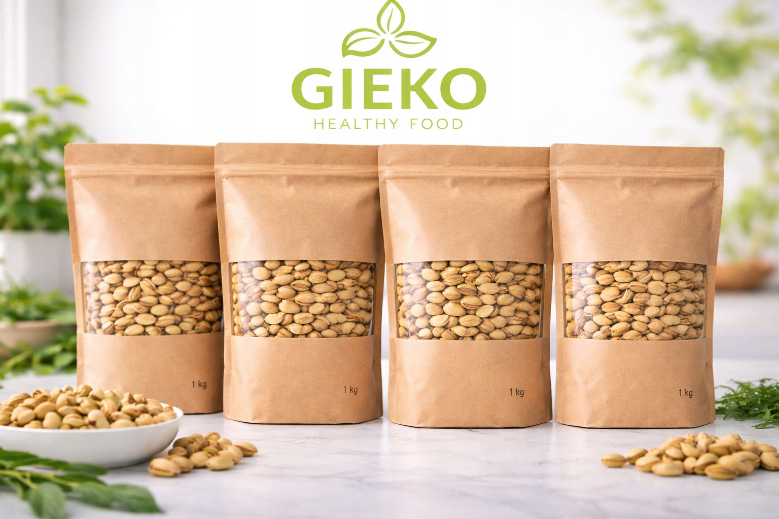 Sada Pistácie ve skořápce 4x1 kg přírodní nesolené velké Gieko