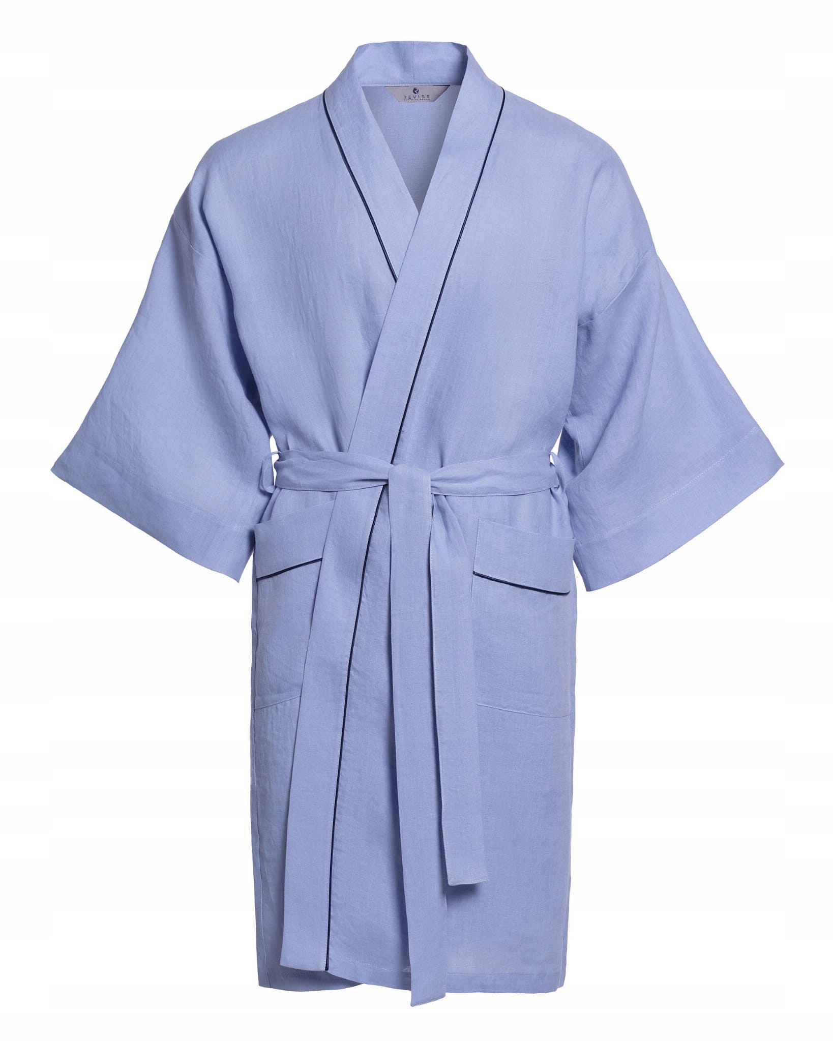 Revise RE-513 Kimono lněný župan modrý 3XL/4XL