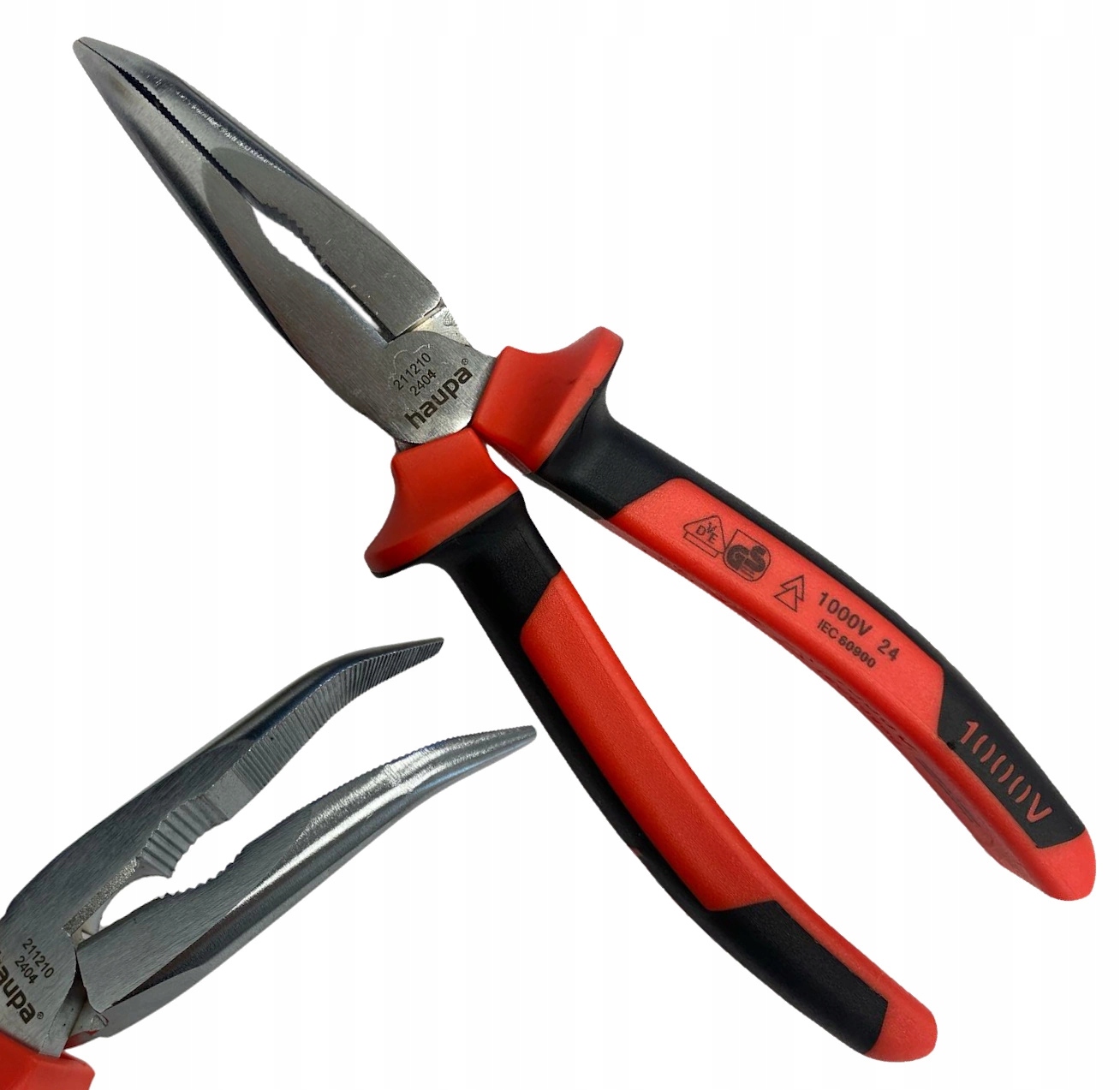 Telefonní kleště půlkulaté, ohnuté, izolované 1000 V Vde 210 mm Vde 45°