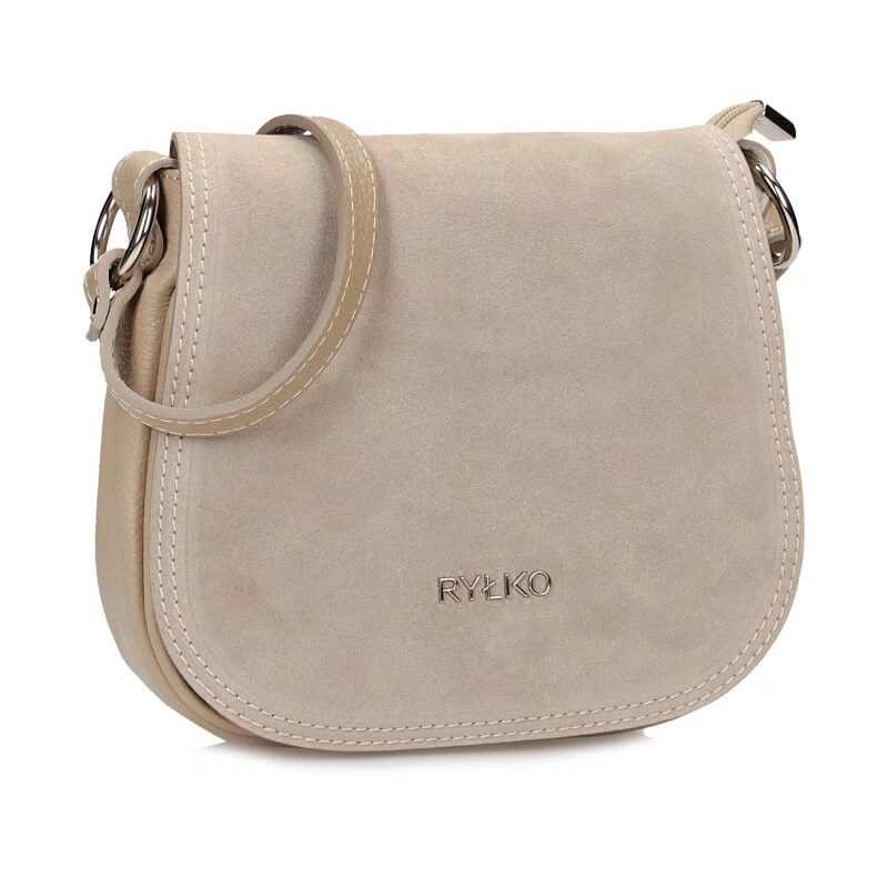 Dámská kabelka Ryłko R40766TB_3QO béžová kabelka přes rameno semišová
