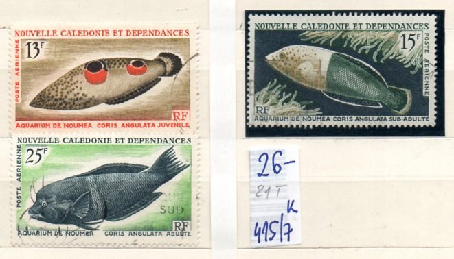 Nowa Kaledonia 21 T , nr 415/ 7 , komplet