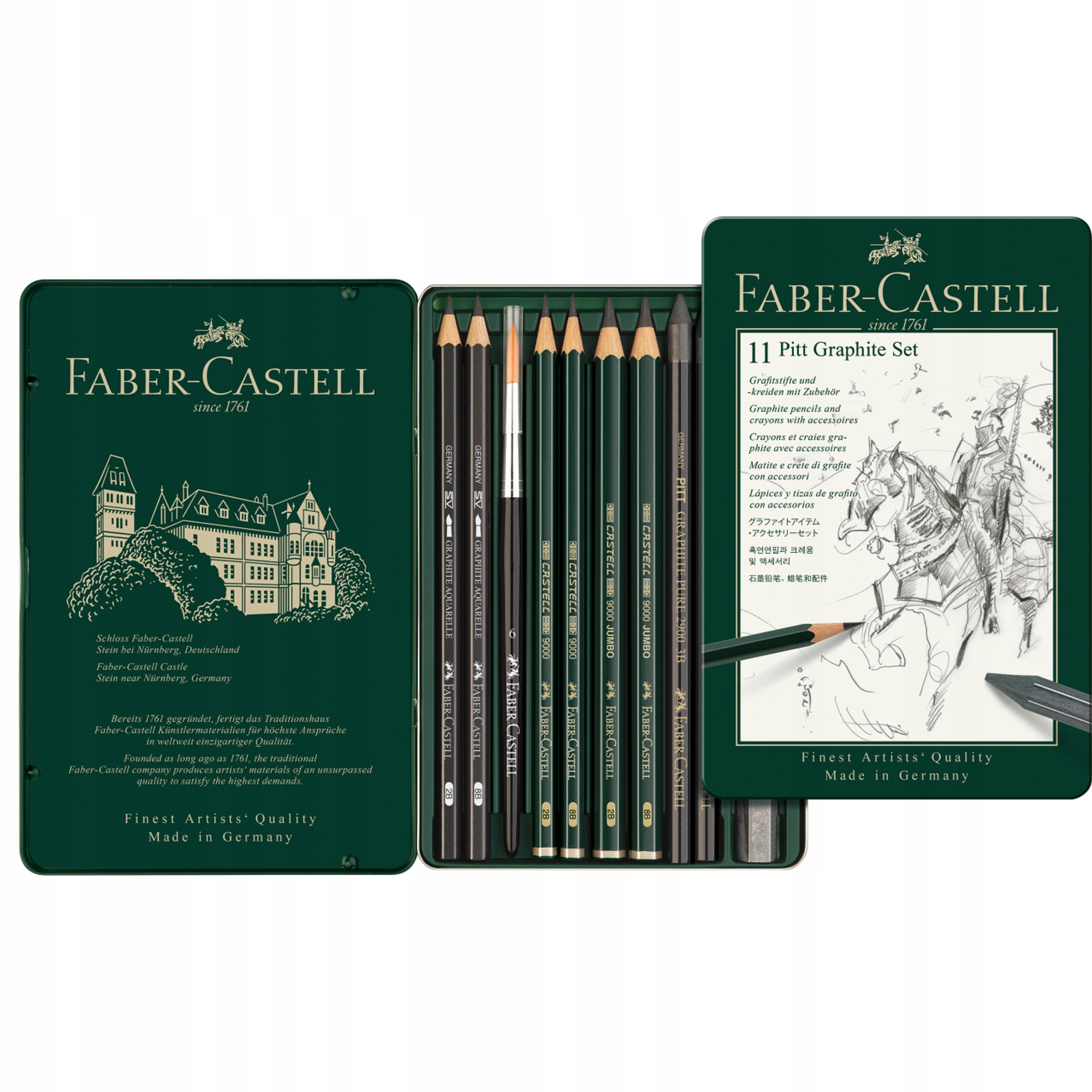 Faber-Castell Sada Pitt Graphic 11 ks v kovovém obalu