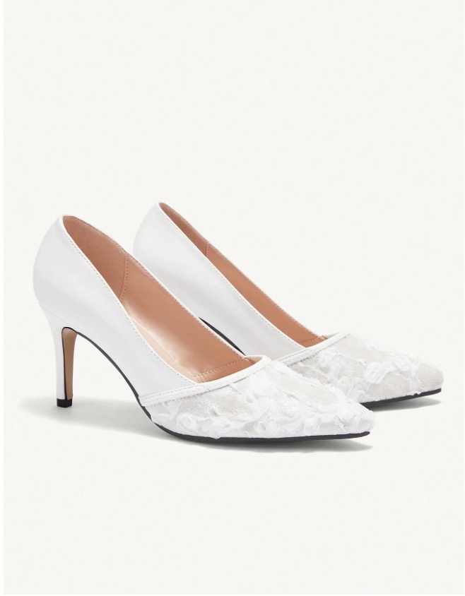 SHEIN CZÓŁENKA ŚLUBNE ELEGANCKIE KORONKA R.37 W072016