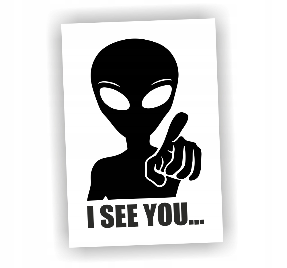 Naklejka Kosmita kolor Czarny ufo alien śmieszne naklejki na samochód auto!