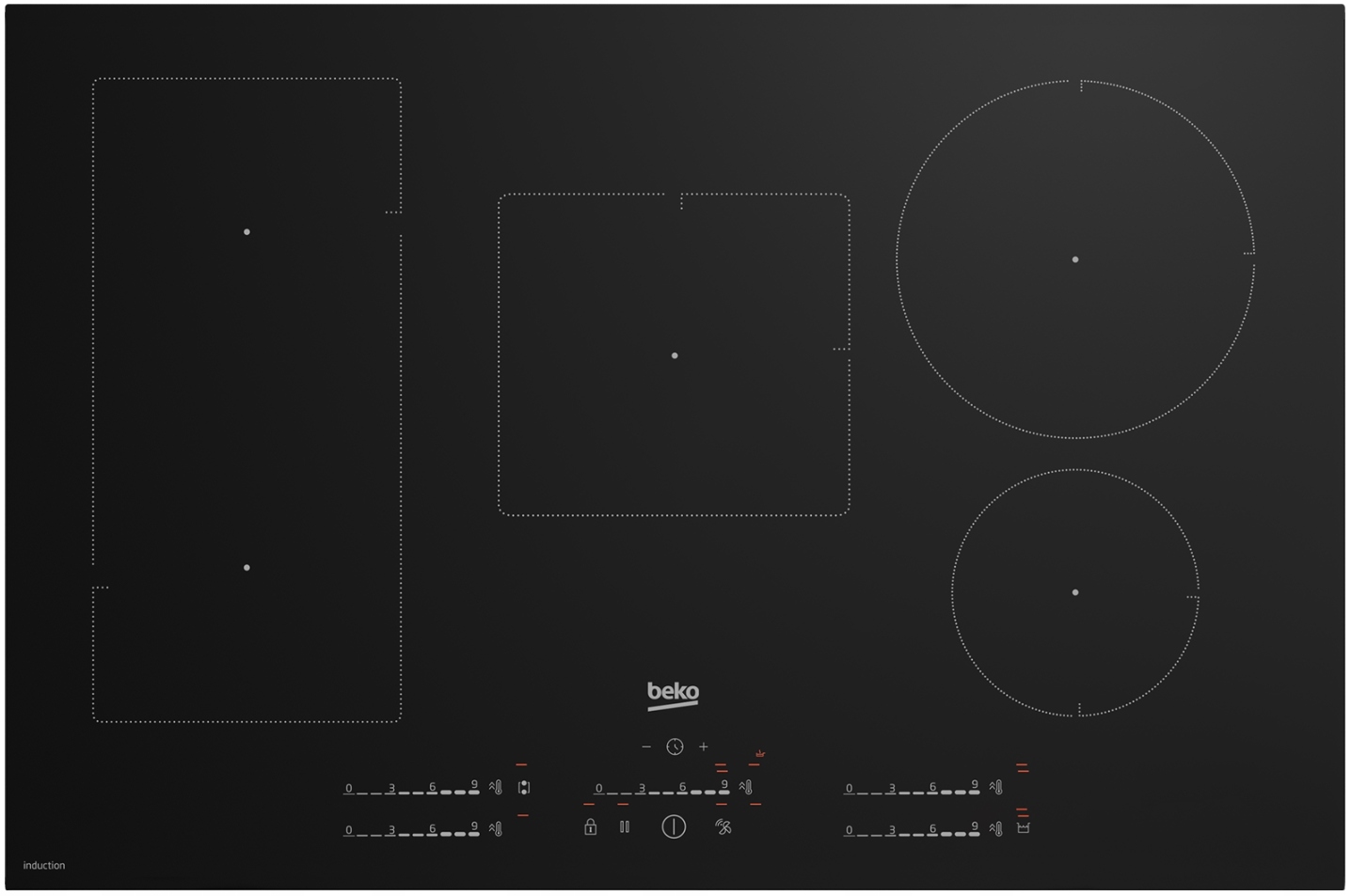 Płyta indukcyjna Beko HII85720UFT Timer Booster 9 poziomów Timer 80 cm