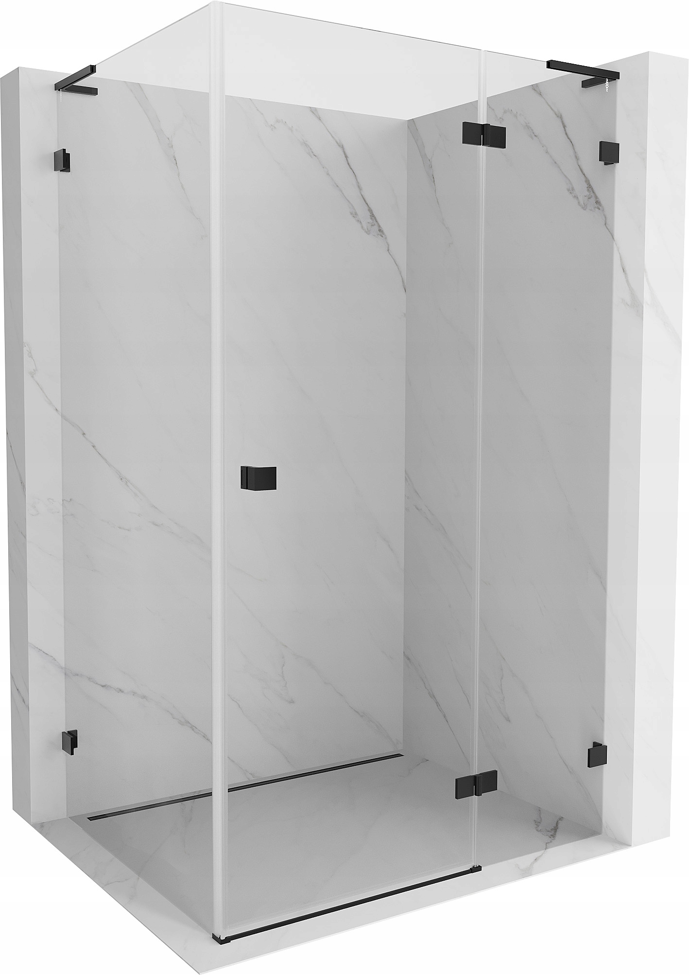 Mexen Lunar L sprchová kabina černá, 80x70 cm, pravá otevírací, 834L