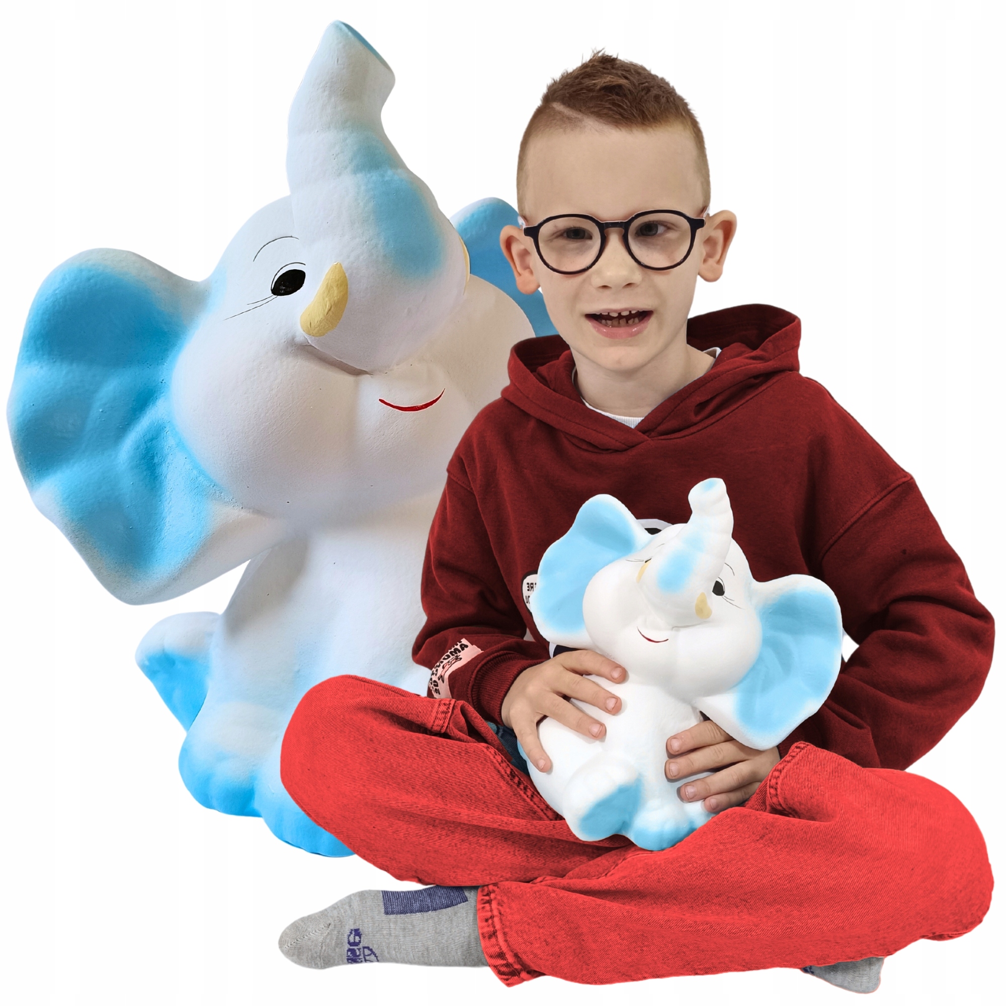 Personalizovaná pokladnička S Jménem a gravírováním Slon ručně malovaná Velká XL