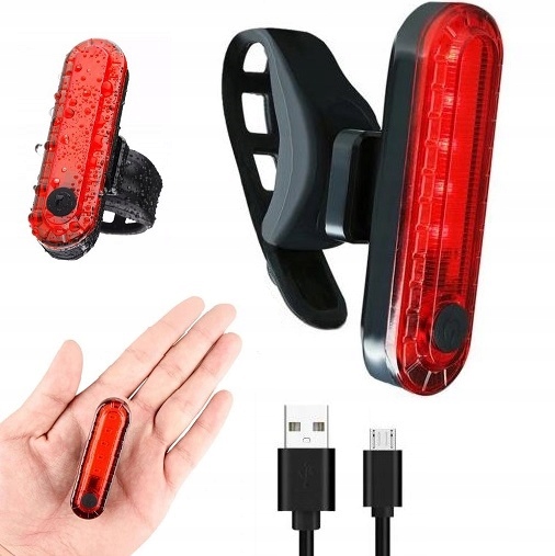 LAMPKA ROWEROWA TYLNA LED USB OŚWIETLENIE NA ROWER LAMPKI ROWEROWE