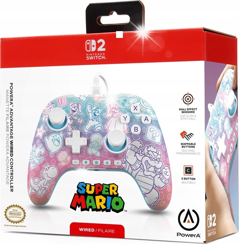 PowerA Pad przewodowy Advantage Mushroom Kingdom do Nintendo SWITCH 2