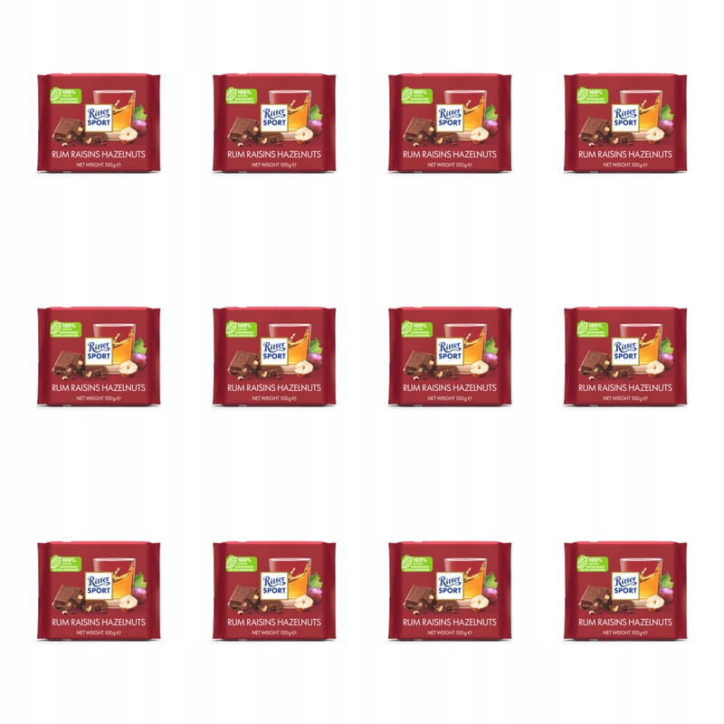 Ritter Sport čokoláda s rumem a bakalií 100 g X12