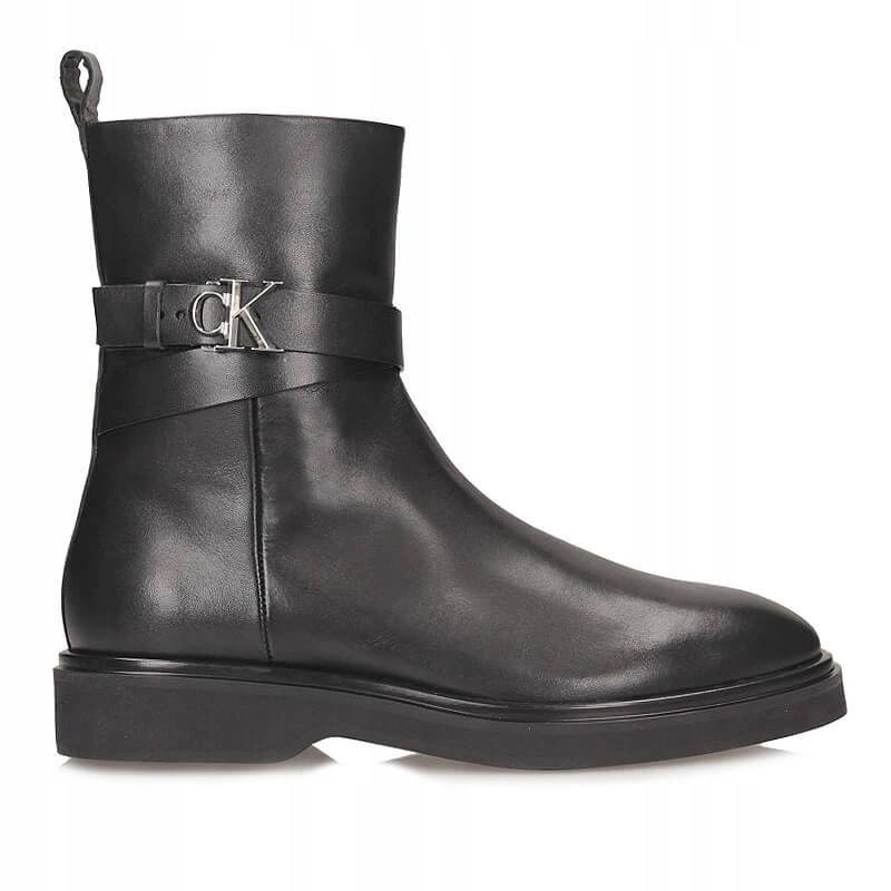Černé workery kotníkové boty Calvin Klein HW0HW02663BEHW8E Ankle Boot Metal Logo