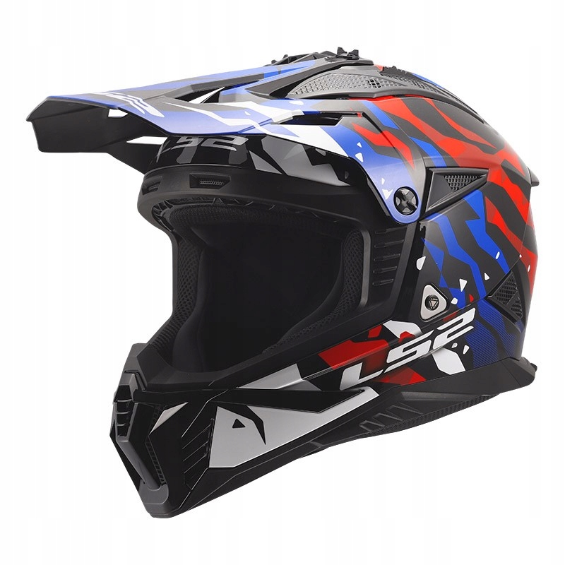LS2 MX708 Fast II Grotesk White Blue Red prilba enduro cross štvorkolka atv XXL