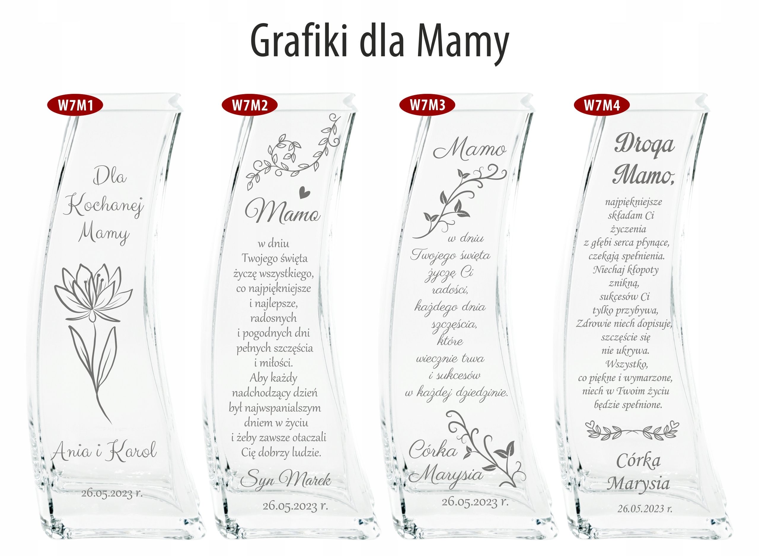 Wazon z GRAWEREM 29cm DLA NAUCZYCIELA, JUBILEUSZ Średnica 10 cm