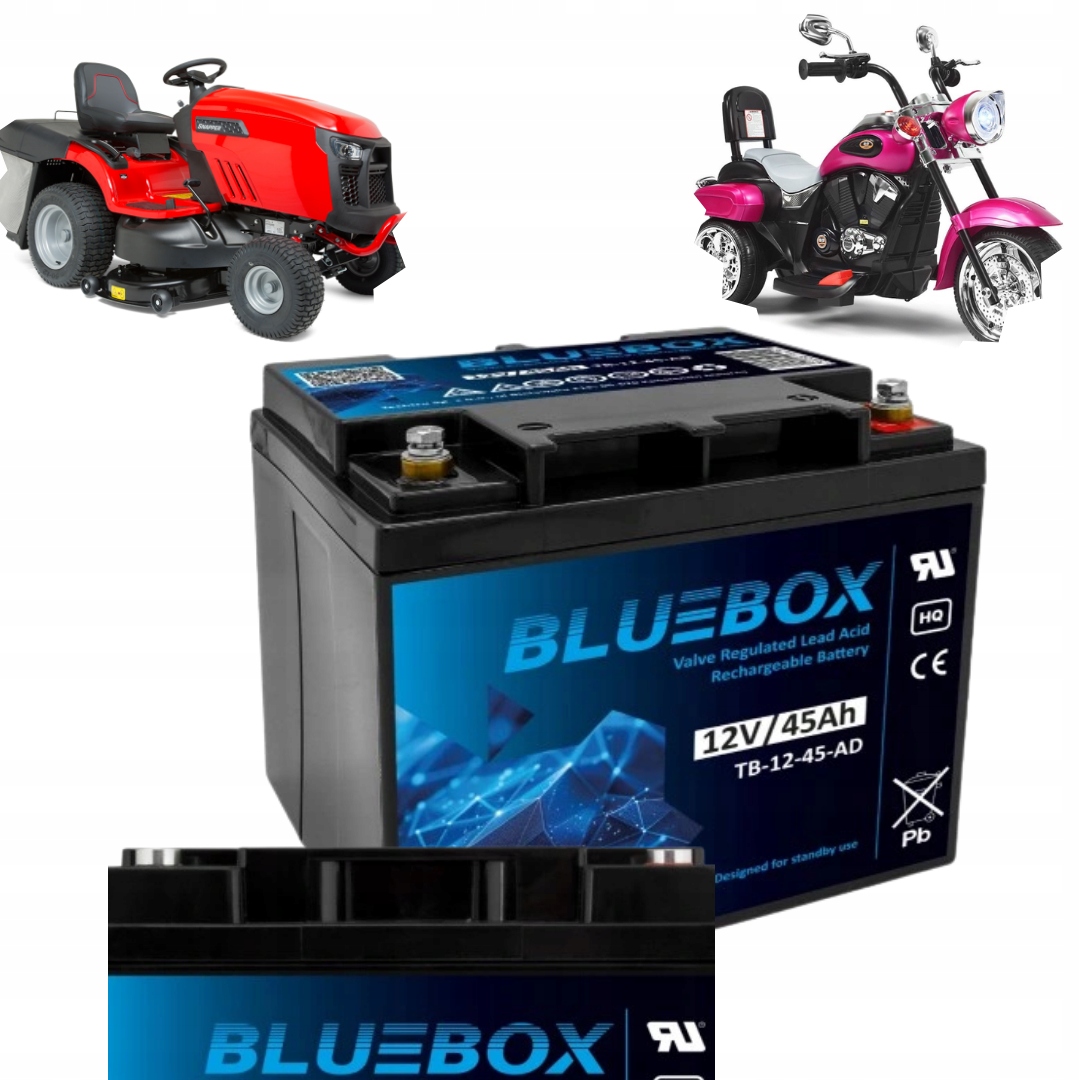 Akumulator bezobsługowy Bluebox Vrla Gel 12V 45Ah Ups Kamper Auto Zasilanie