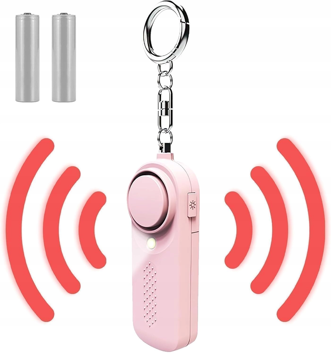 Alarm Kieszonkowy Mały Poręczny Pierwsza Pomoc Głośny Różowy 130 Db