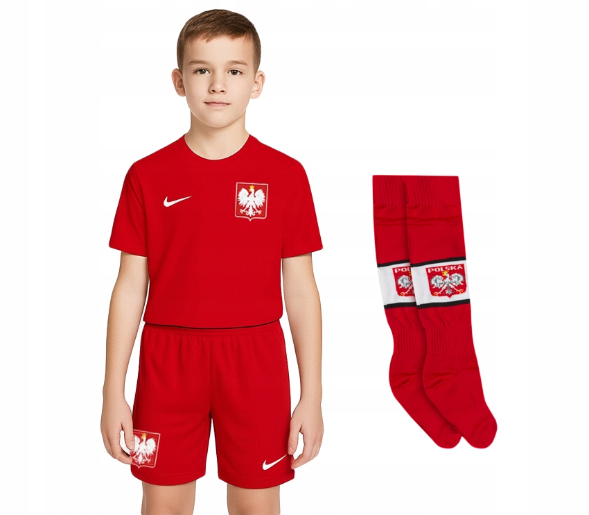 Nike Polska Strój piłkarski getry komplet kibica Reprezentacji 122-128