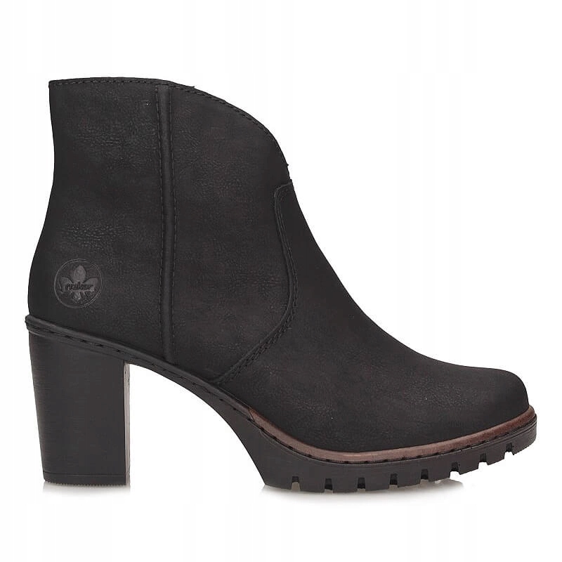 Pohodlné černé dámské kotníkové boty na kotníku Rieker Y2553-00