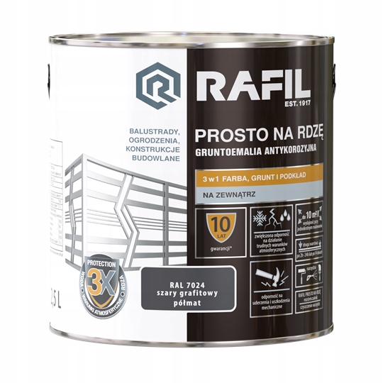 Rafil Prosto Na Rdzę 2,5L Ral 7024 Grafit półmat