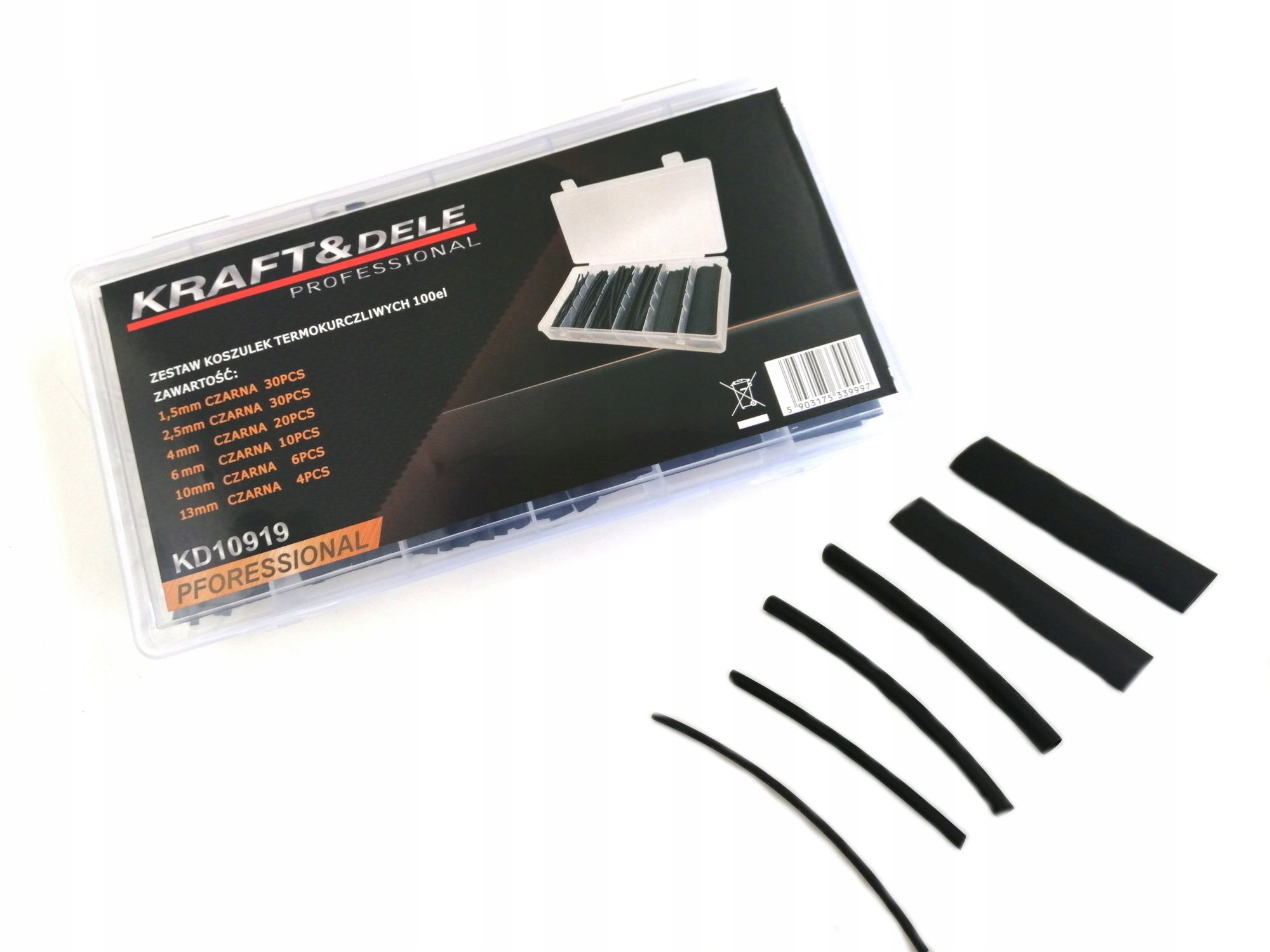 TERMSARUKĀJOŠO CAURUĻU KOMPLEKTS 100 GAB. KD10919