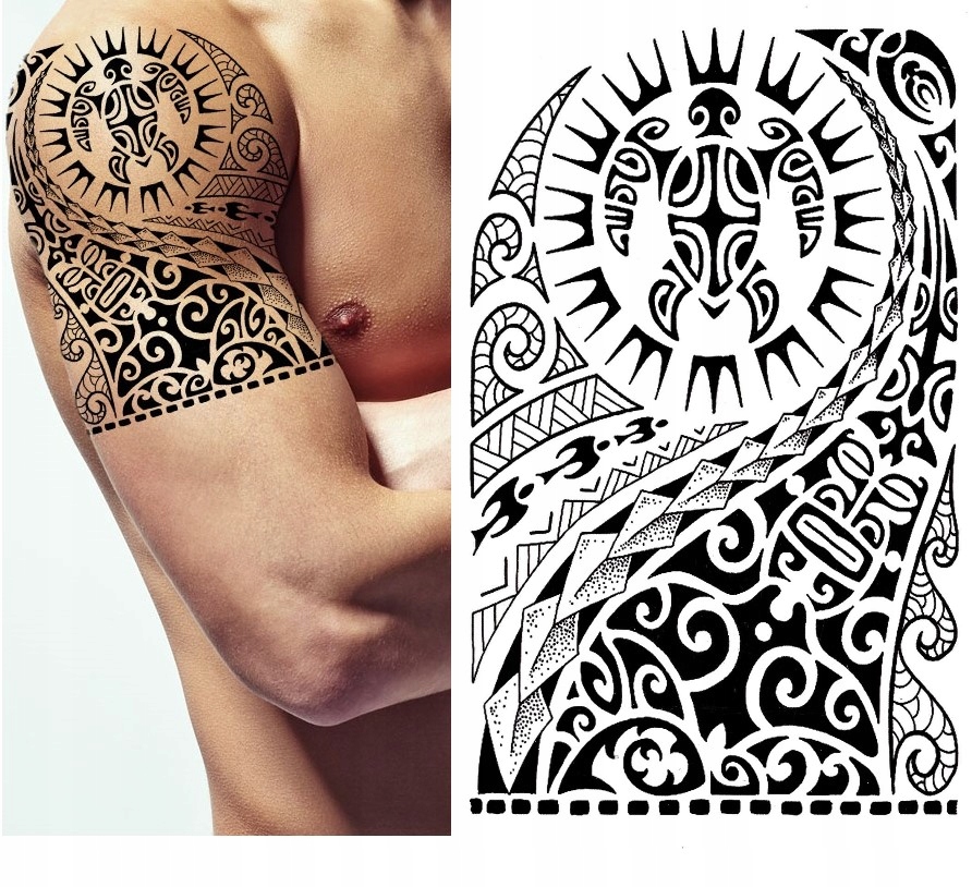 

Tatuaż zmywalny azteckie Aztecki słońce wąż