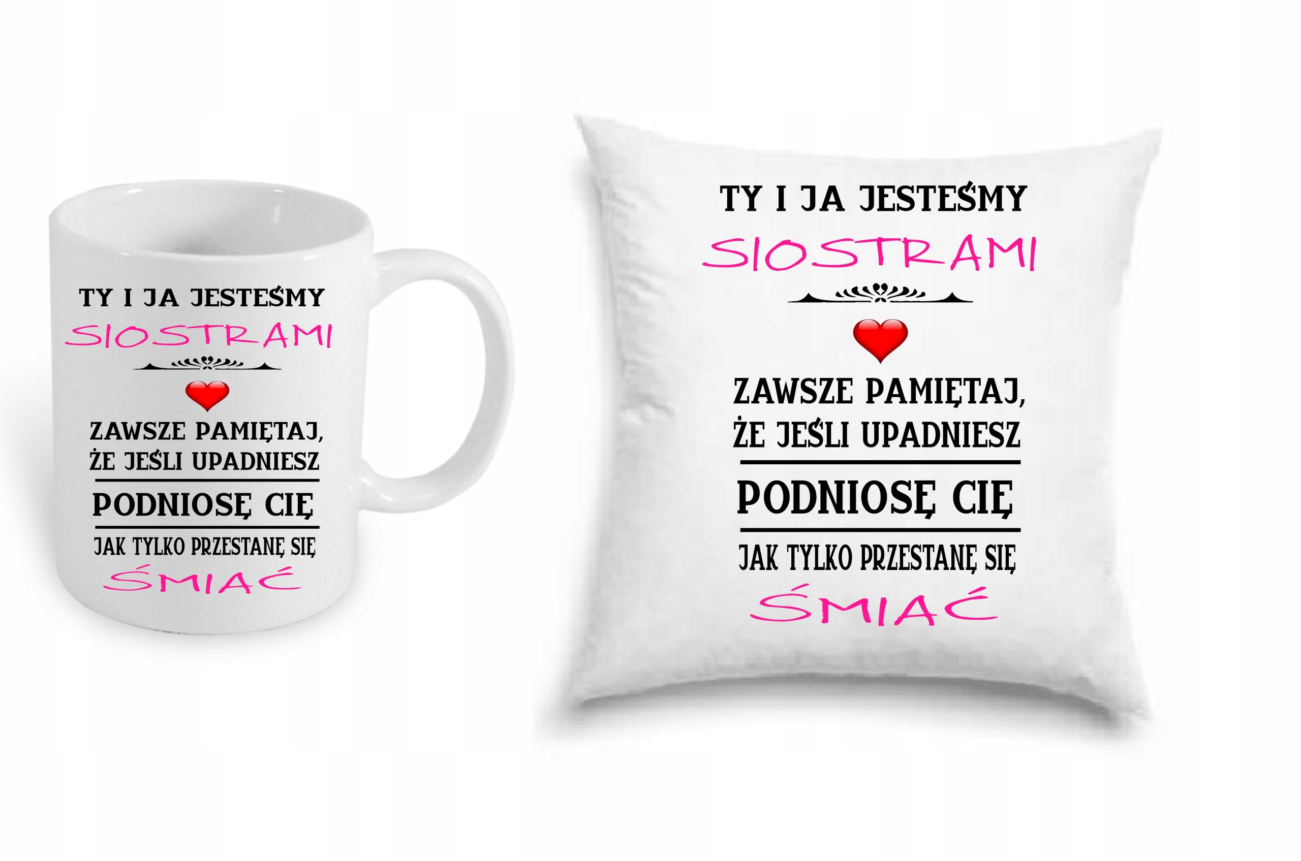 

Kubek i poduszka dla siostry zestaw